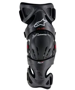 Alpinestars Fluid Tech Anthracite/Red/White Left Knee Brace W/Spacers