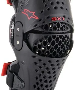 Alpinestars 2023 SX-1 V2 Black/Red Knee Protectors