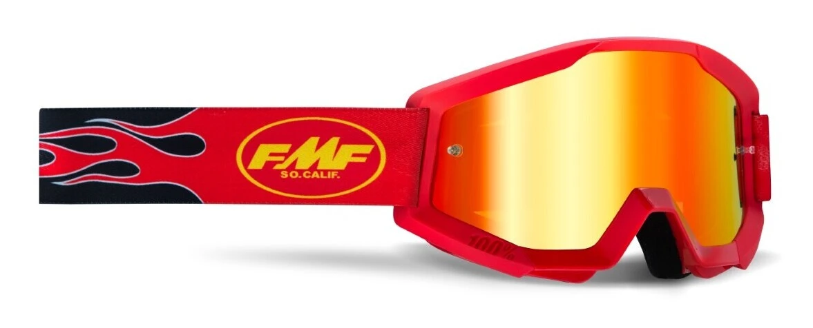 FMF Vision Powercore Goggles Flame Red W/Mirror Red Lens 3 FMF Vision Powercore Goggles Flame Red W/Mirror Red Lens