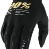100% ITrack Black Youth Gloves