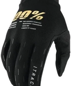 100% ITrack Black Youth Gloves