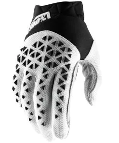 100% Airmatic Steel Black/White Gloves