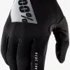 100% Ridefit Black Gloves