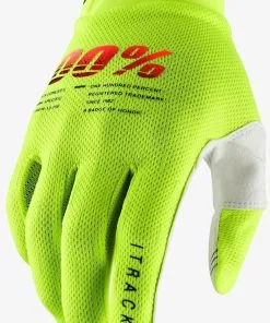 100% ITrack Fluro Yellow Gloves