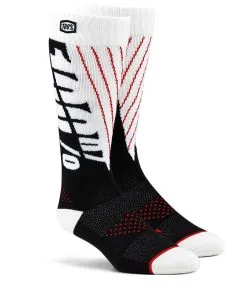 100% Torque Comfort Moto Black/White Socks