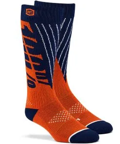 100% Torque Comfort Moto Navy/Orange Socks