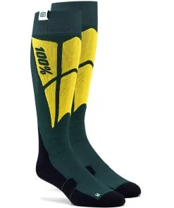 100% Hi Side Performance Moto Green Socks