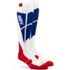 100% Hi Side Performance Moto White/Blue Socks -MX Protective Gear Shop ONE 24008 022 1 ALT1 HOST