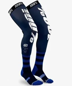 100% Rev Performance Moto Navy/White Knee Brace Socks