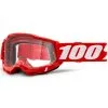 100% Accuri2 Goggles Red W/Clear Lens