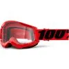 100% Strata2 Goggles Red W/Clear Lens -MX Protective Gear Shop ONE 50421 101 03