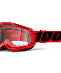 100% Strata2 Goggles Red W/Clear Lens