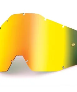 100% Replacement Gold Mirror Lens For Racecraft/Accuri/Strata Goggles