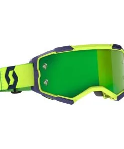 Scott Fury Goggles Blue/Yellow W/Green Chrome Lens