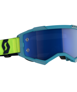 Scott Fury Goggles Teal Blue/Neon Yellow W/Electric Blue Chrome Works Lens