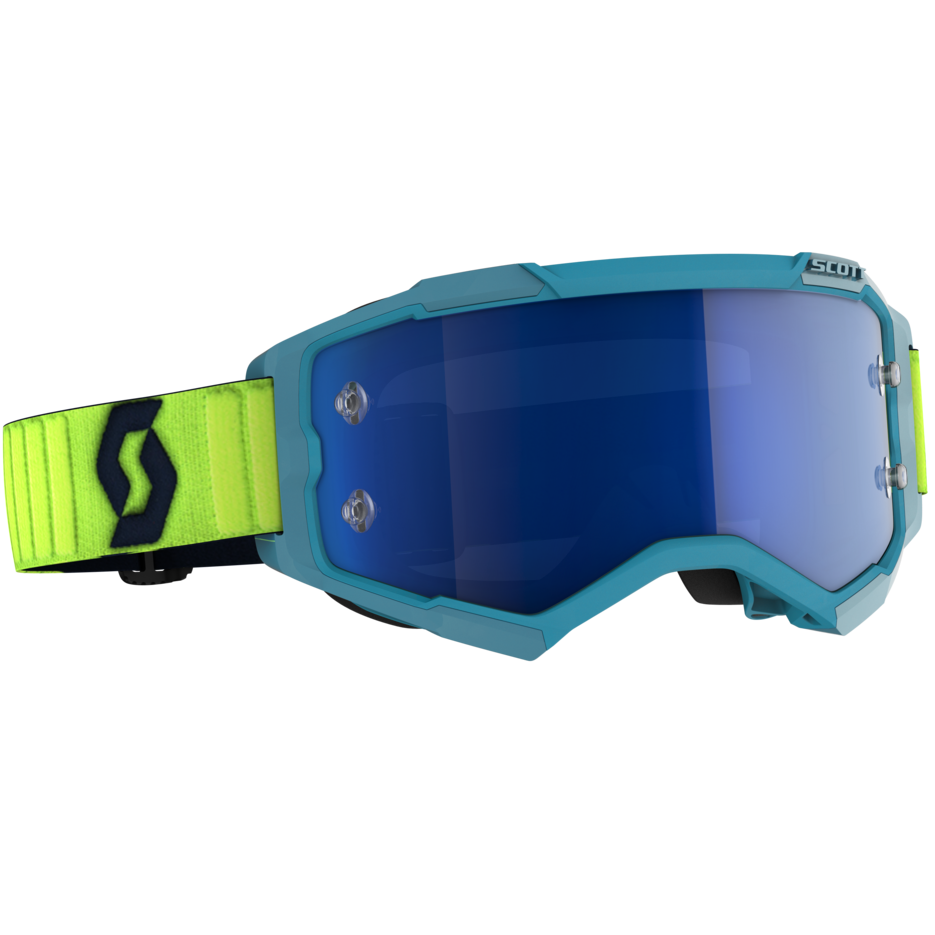 Scott Fury Goggles Teal Blue/Neon Yellow W/Electric Blue Chrome Works Lens 3 Scott Fury Goggles Teal Blue/Neon Yellow W/Electric Blue Chrome Works Lens