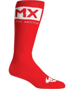 Thor MX Thor 2023 MX Solid Red/White Socks